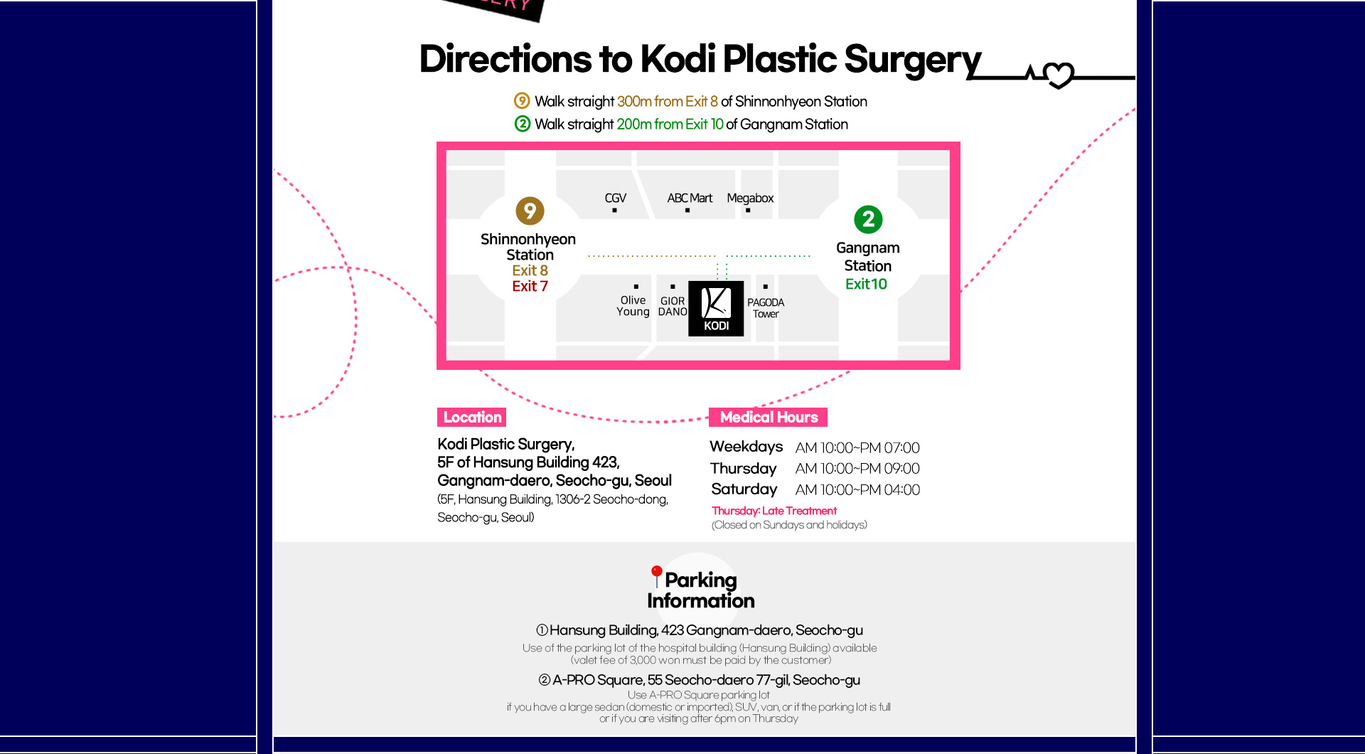 Directions to Kodi Plastic Surgery